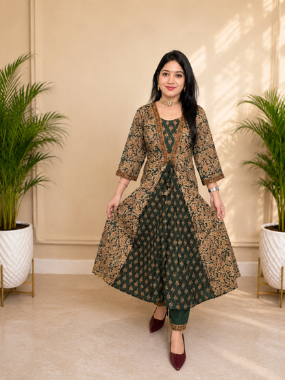 Green Grace Front-Cut Anarkali