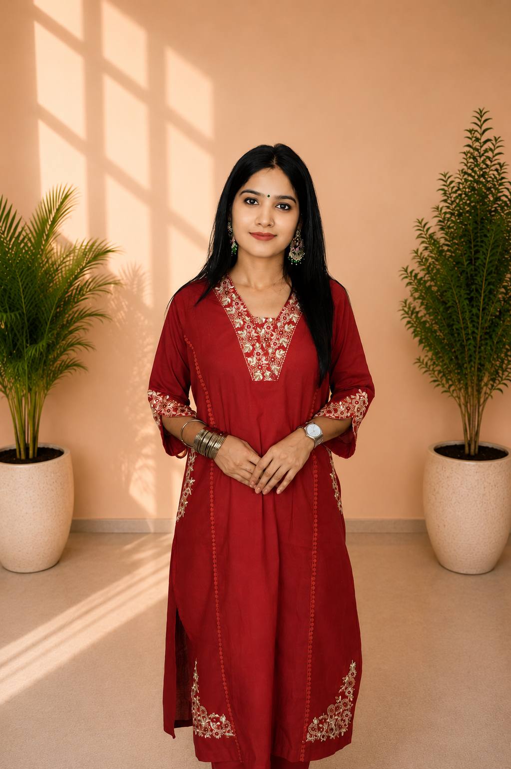 Women’s Red Designer Kurta Set