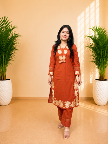 Embroidered 3 Piece Suit Set