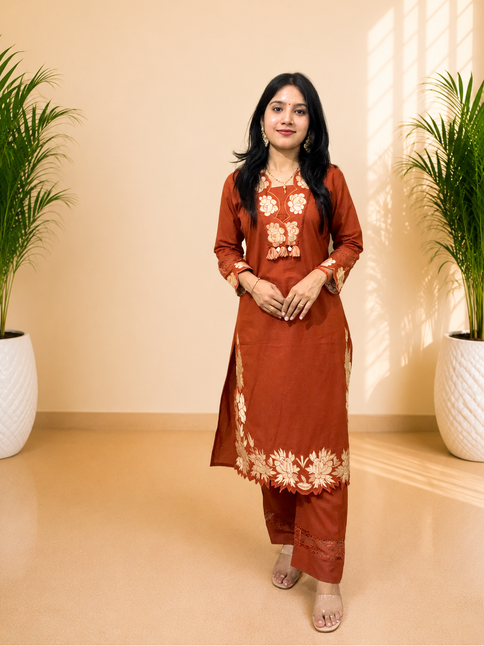 Embroidered 3 Piece Suit Set