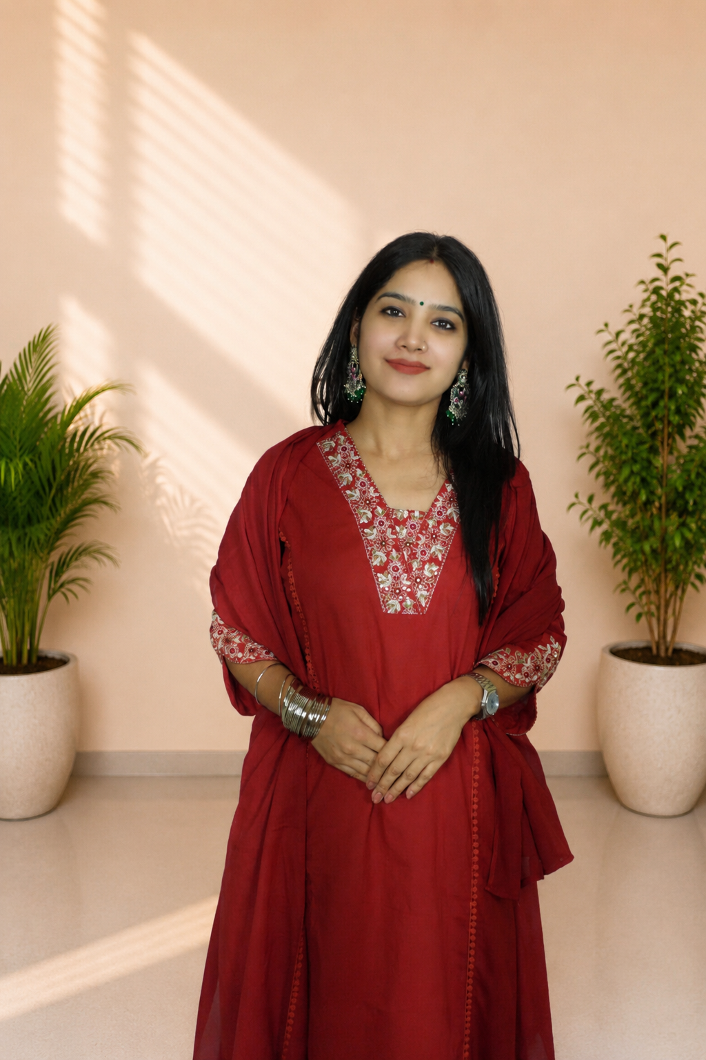 Women’s Red Designer Kurta Set