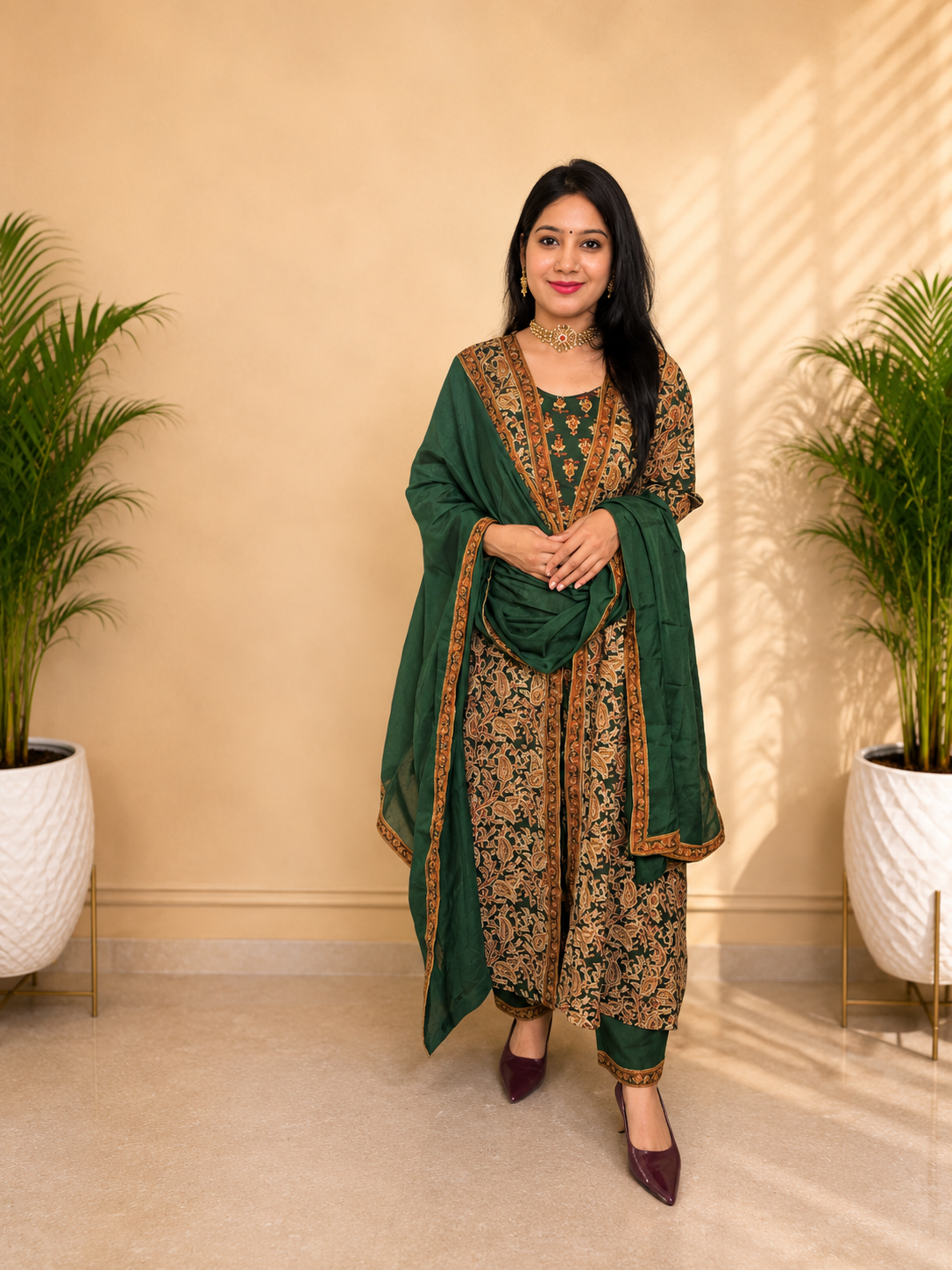 Green Grace Front-Cut Anarkali