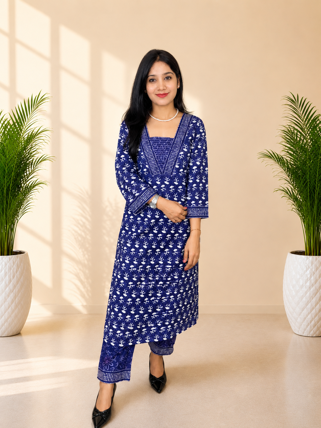 Purple Pure Cotton Printed Kurta Pant Dupatta Set | Women’s Ethnic Wear