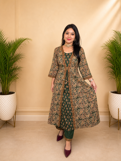 Green Grace Front-Cut Anarkali