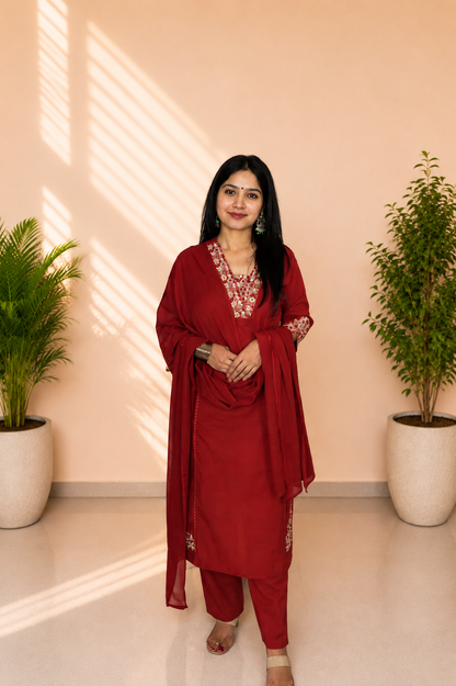 Women’s Red Designer Kurta Set