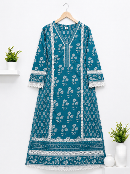 Beautiful Printed Straight Cut Suit Set