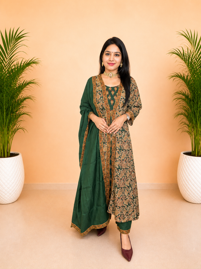 Green Grace Front-Cut Anarkali