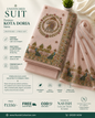 Premium Kota Doria Printed Unstitched Suit Set with Dupatta